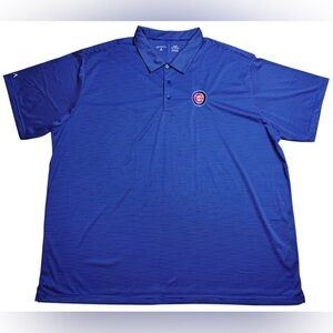 Antigua Chicago Cubs Baseball Polo Blue White Stripe Mens Big & Tall 4XLT